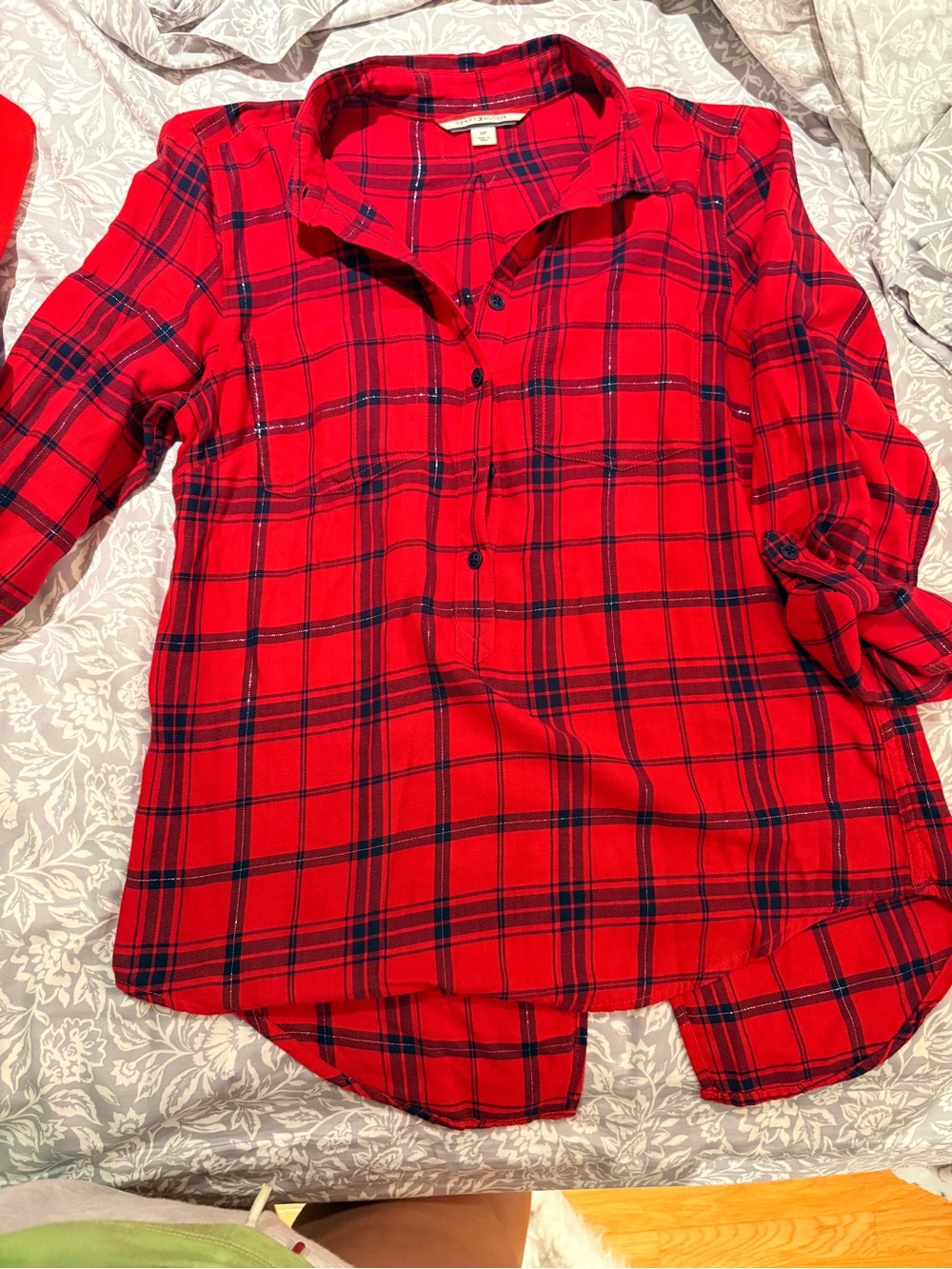 BOGO Red Plaid Button-Up Shirt